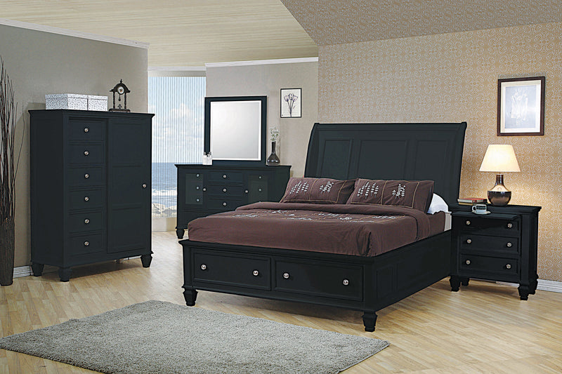 Sandy Beach Vertical Dresser Mirror Black