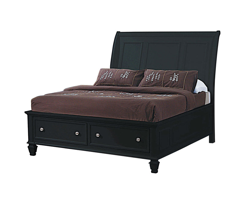 Sandy Beach Queen Storage Sleigh Bed Black