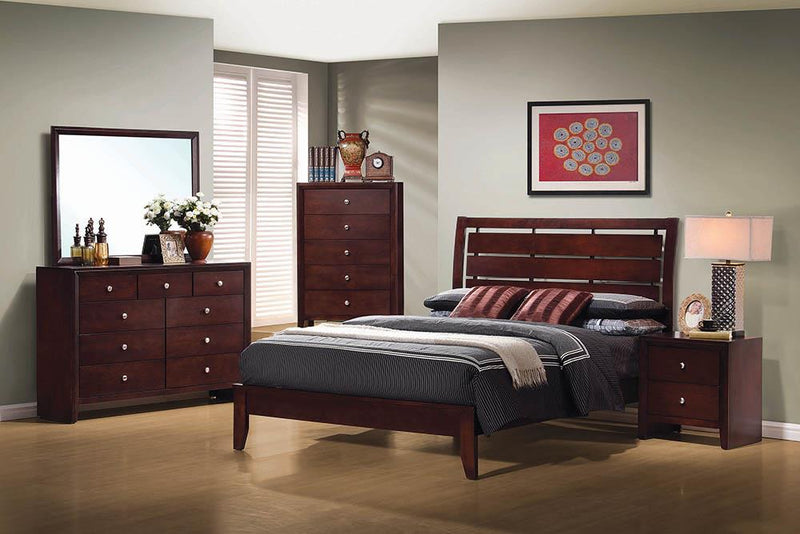 Serenity King Panel Bed Rich Merlot