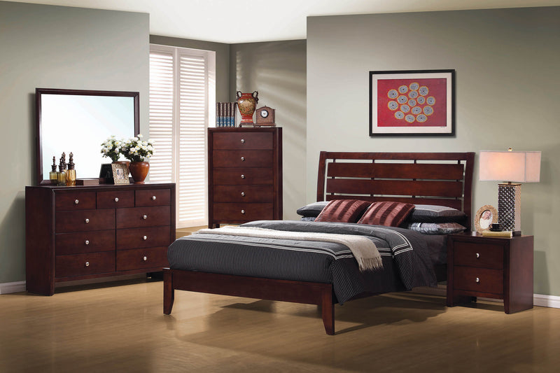 Serenity Queen Panel Bed Rich Merlot