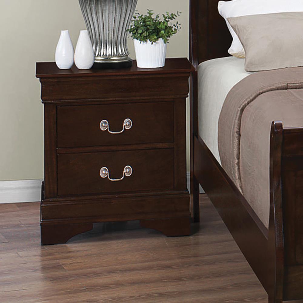 Louis Philippe 2 Drawer Nightstand Cappuccino