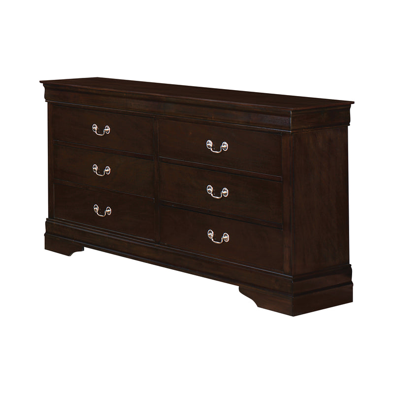 Louis Philippe 6 Drawer Dresser White