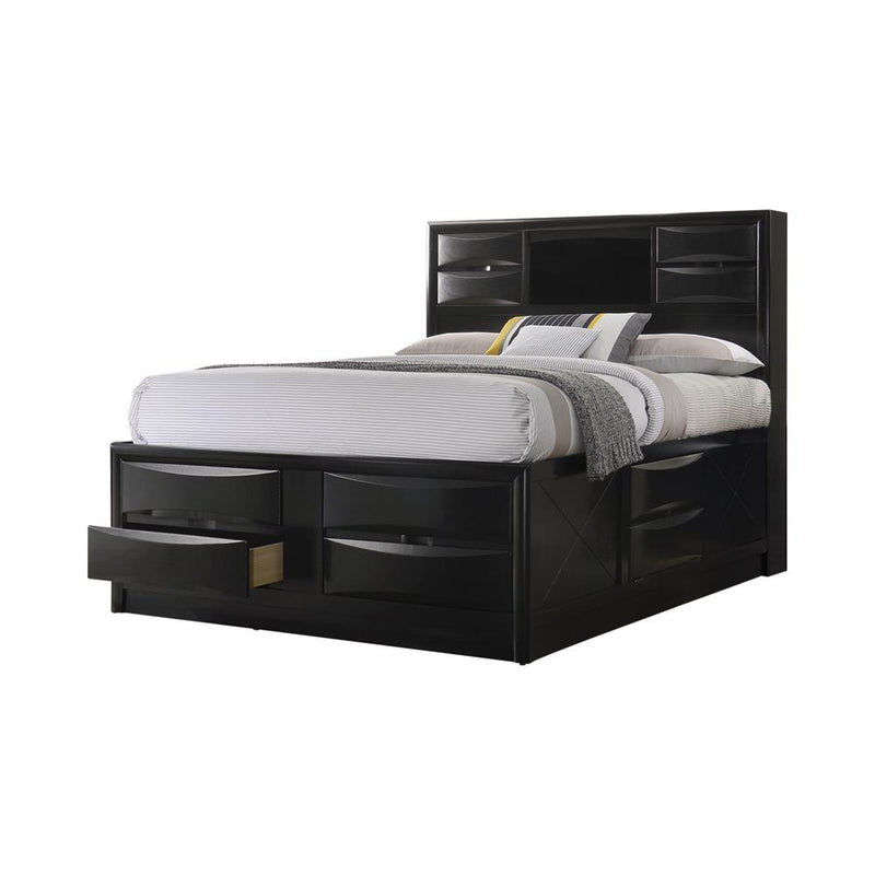 Briana King Platform Storage Bed Black