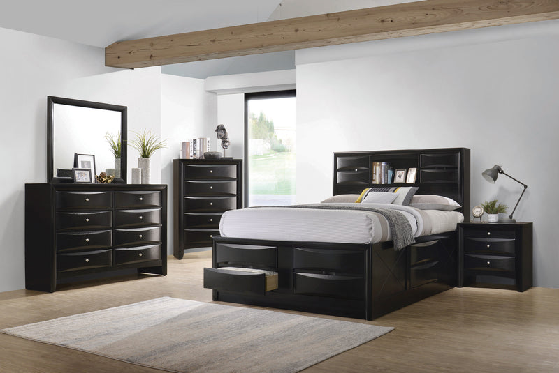 Briana Queen Upholstered Panel Bed Black