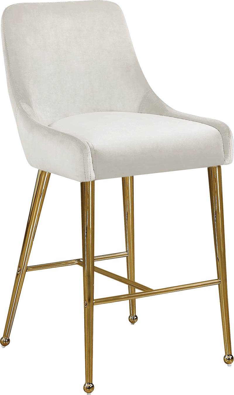 Owen Cream Velvet Counter Stool