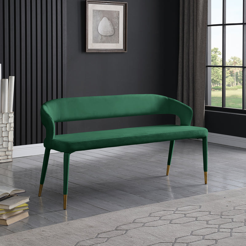 Destiny Green Velvet Bench