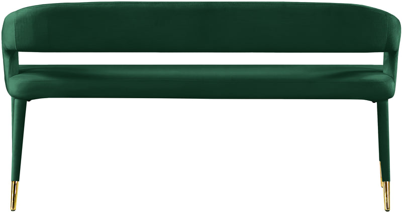 Destiny Green Velvet Bench