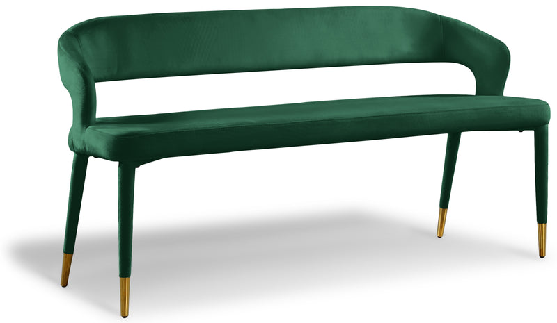 Destiny Green Velvet Bench