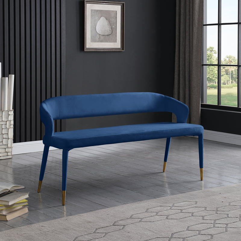 Destiny Blue Velvet Bench