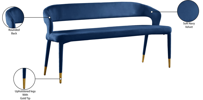 Destiny Blue Velvet Bench