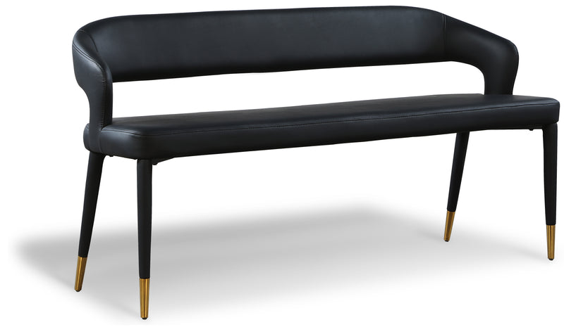 Destiny Black Faux Leather Bench