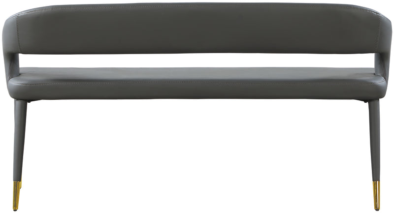 Destiny Grey Faux Leather Bench