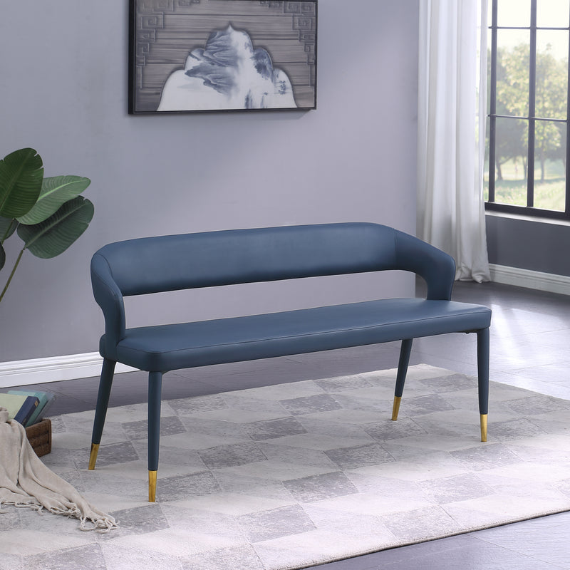 Destiny Blue Faux Leather Bench