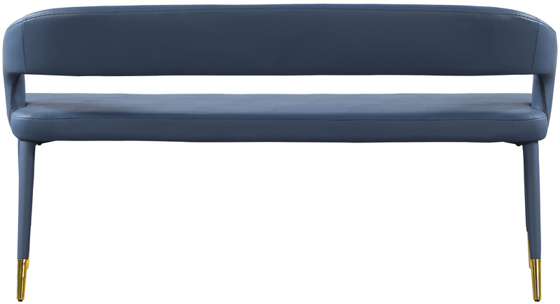 Destiny Blue Faux Leather Bench