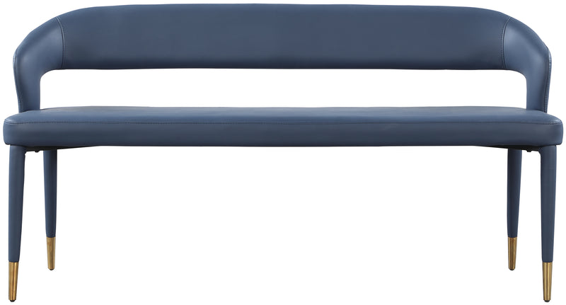 Destiny Blue Faux Leather Bench