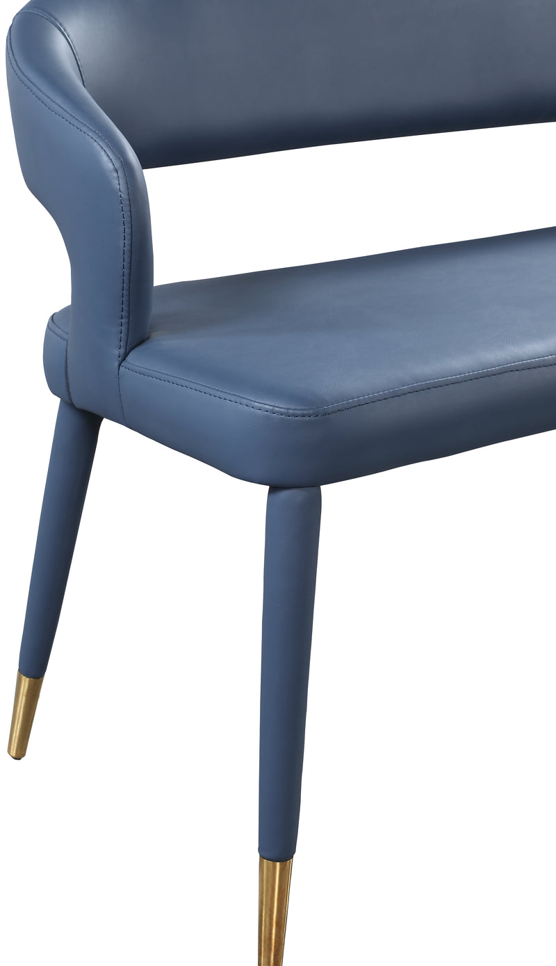 Destiny Blue Faux Leather Bench