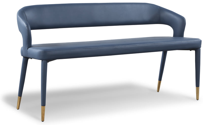 Destiny Blue Faux Leather Bench