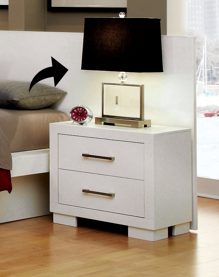 Jessica 2 Drawer Nightstand White