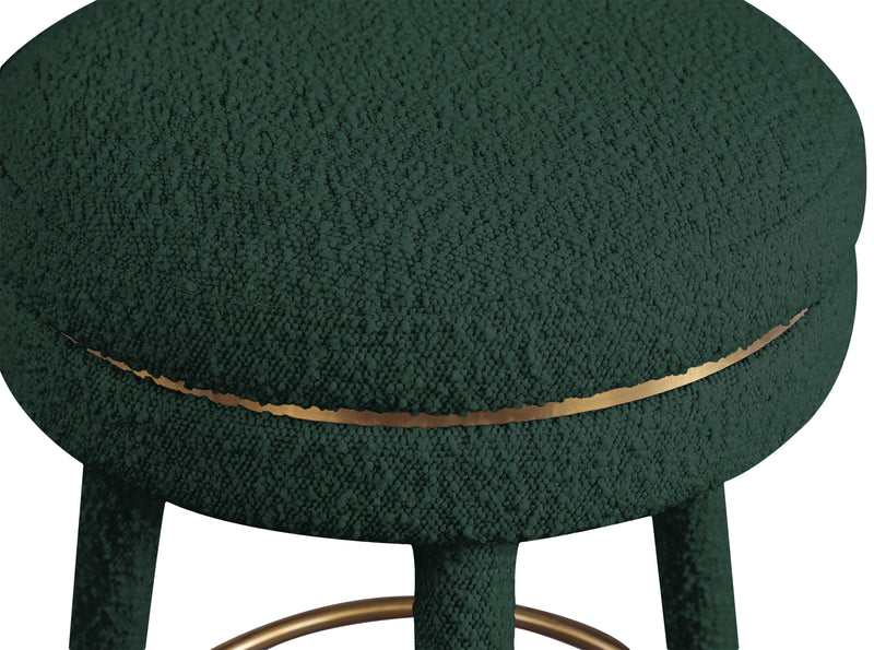 Coral Green Boucle Fabric Counter Stool