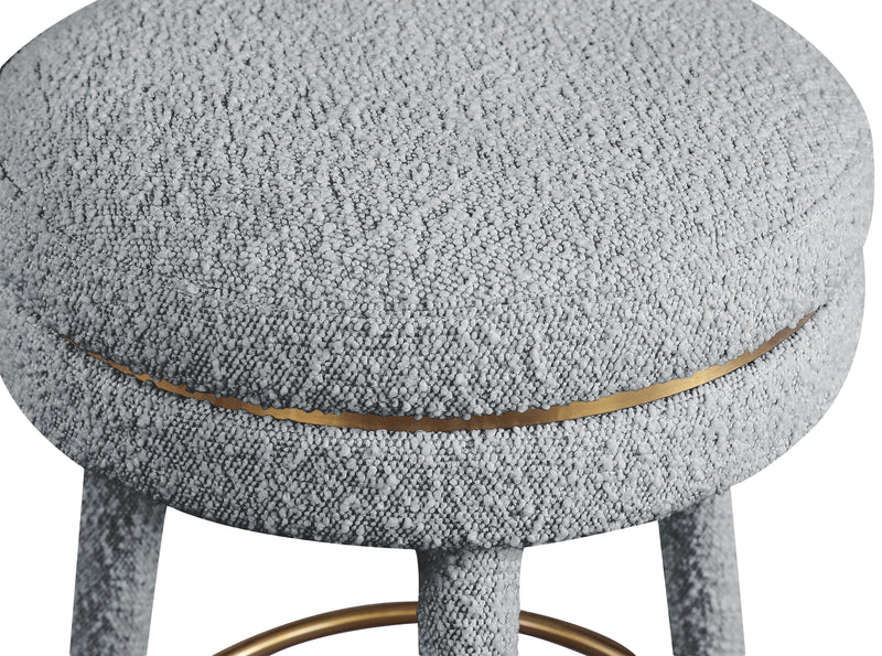 Coral Grey Boucle Fabric Counter Stool