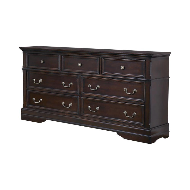 Cambridge 7 Drawer Rectangular Dresser Cappuccino