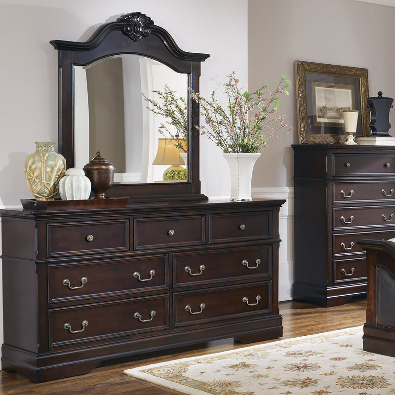 Cambridge 7 Drawer Rectangular Dresser Cappuccino