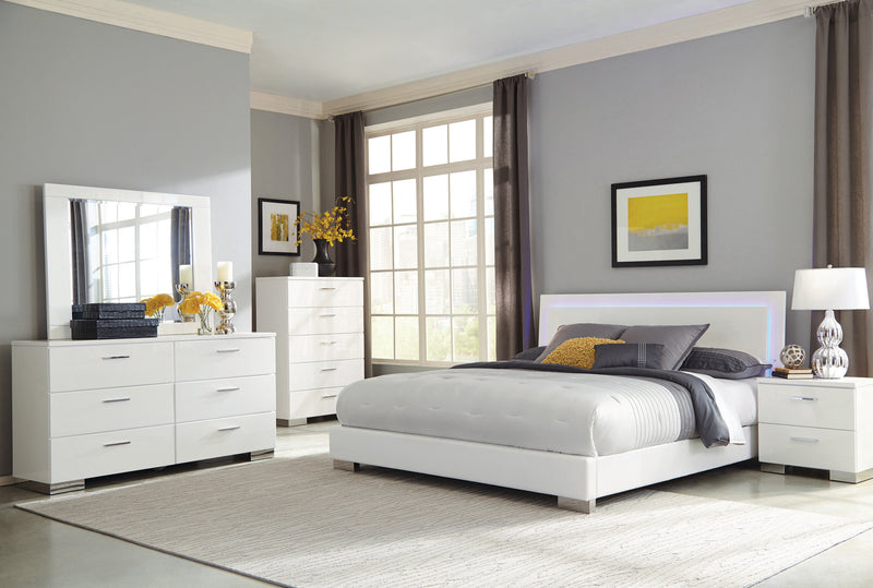 Felicity King Panel Bed Glossy White