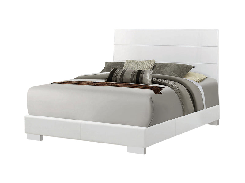 Felicity Queen Panel Bed With Led Lighting Glossy White