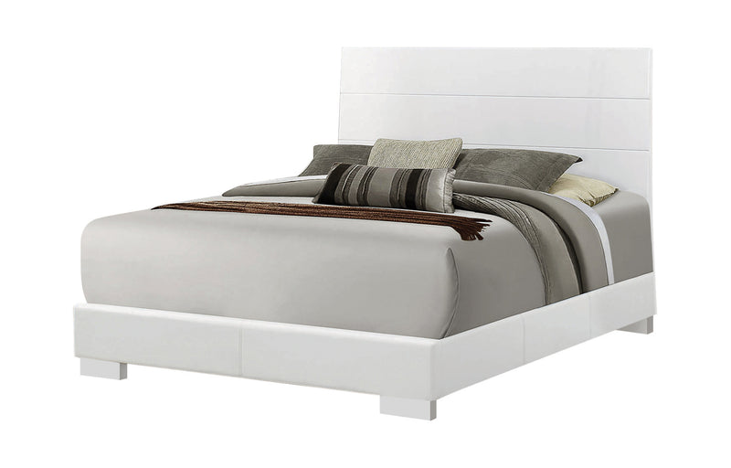 Felicity Queen Panel Bed With Led Lighting Glossy White