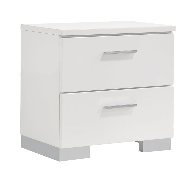 Felicity 9 Drawer Vanity Desk With Lighted Mirror Glossy White