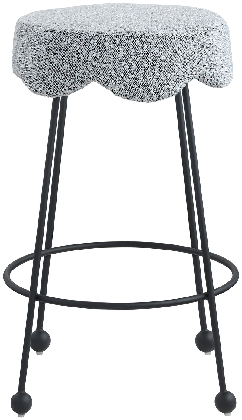 Fleur Grey Boucle Fabric Counter Stool