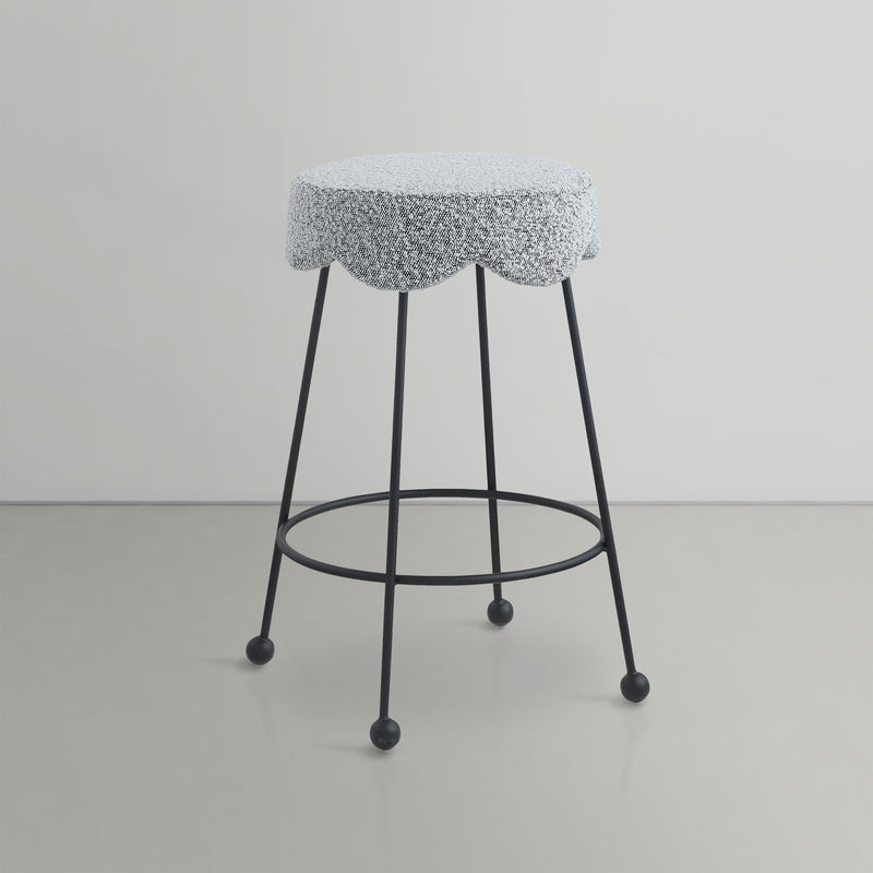 Fleur Grey Boucle Fabric Counter Stool