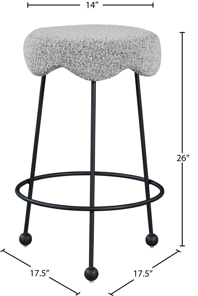 Fleur Grey Boucle Fabric Counter Stool