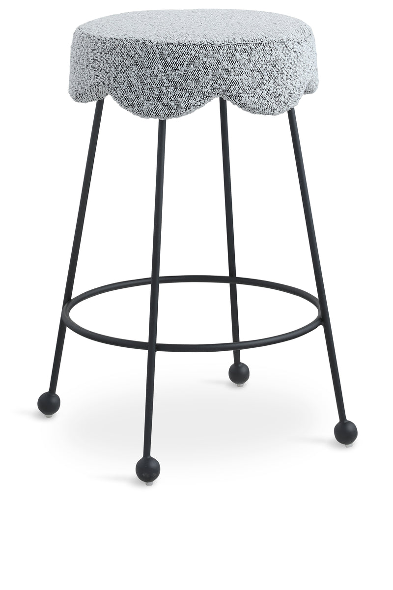 Fleur Grey Boucle Fabric Counter Stool