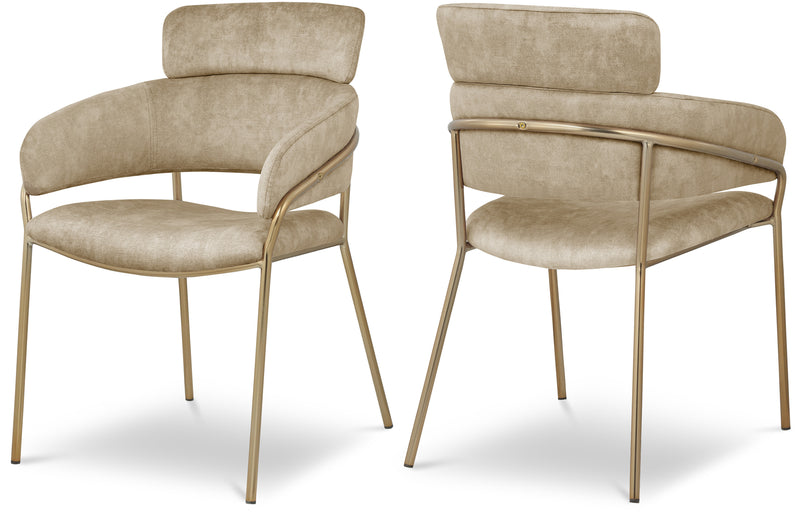 Yara Beige Velvet Dining Chair