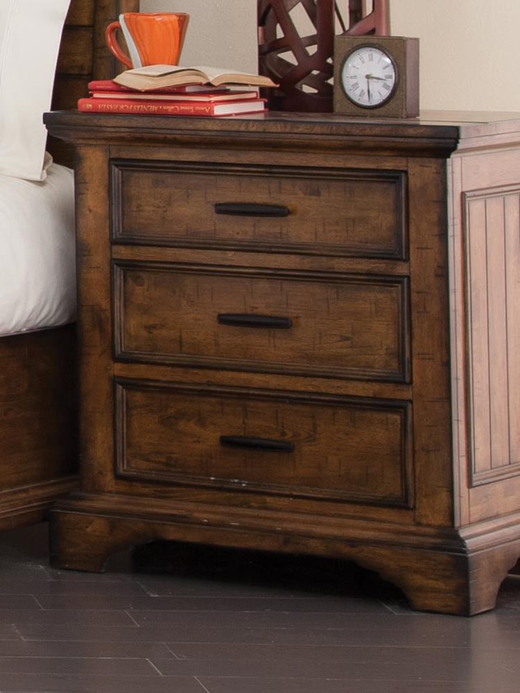 Elk Grove 3 Drawer Nightstand Vintage Bourbon