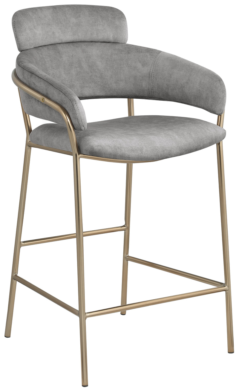 Yara Grey Velvet Counter Stool