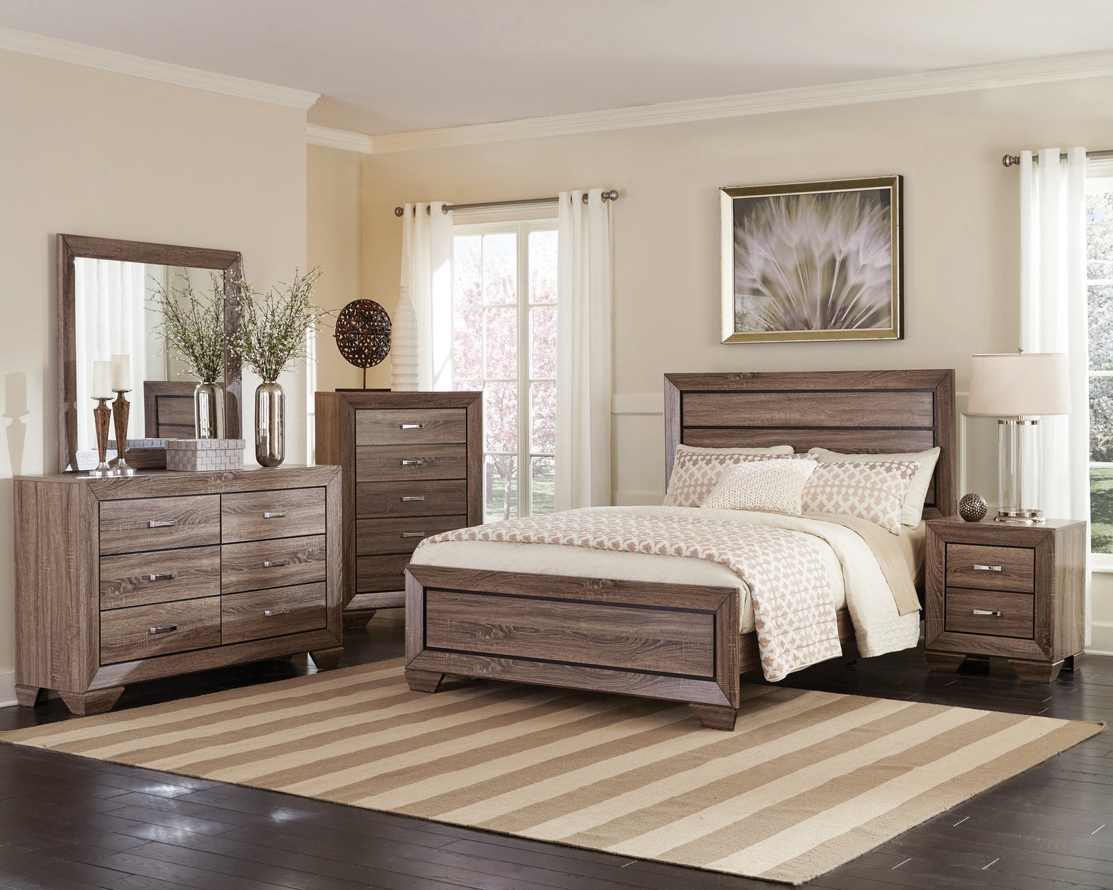 Kauffman Queen Storage Bed Washed Taupe