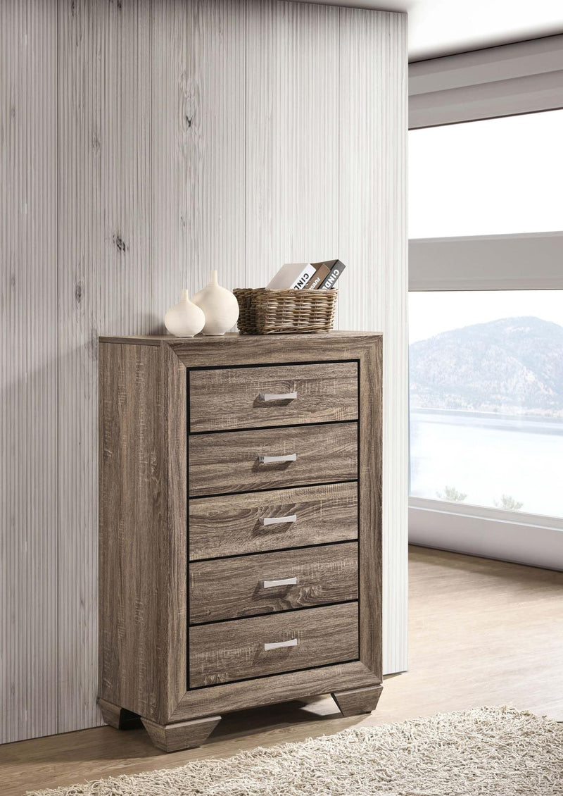 Kauffman 5 Drawer Chest Washed Taupe