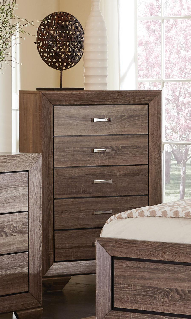 Kauffman 5 Drawer Chest Washed Taupe