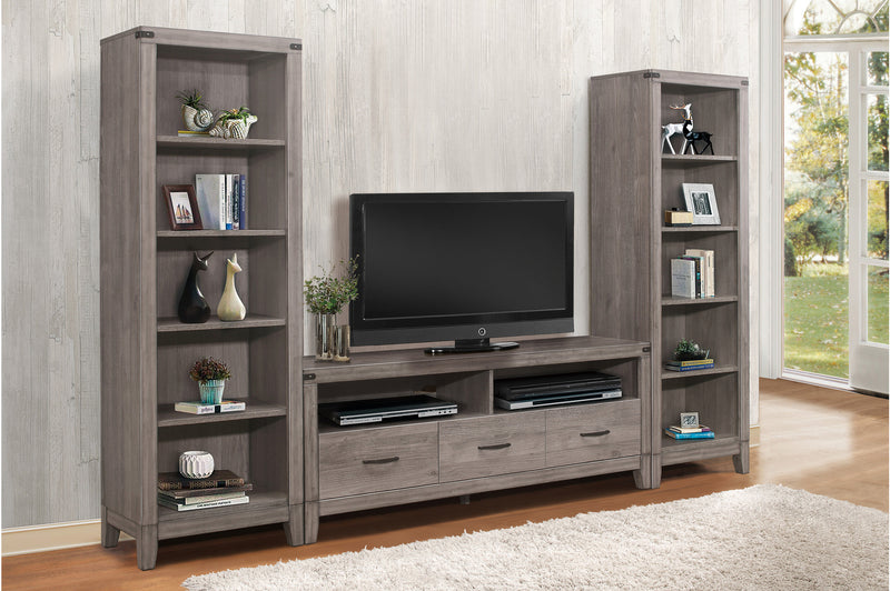 Woodrow Dark Modern Contemporary Traditional Metal Weathered Wood Storage Tv Console