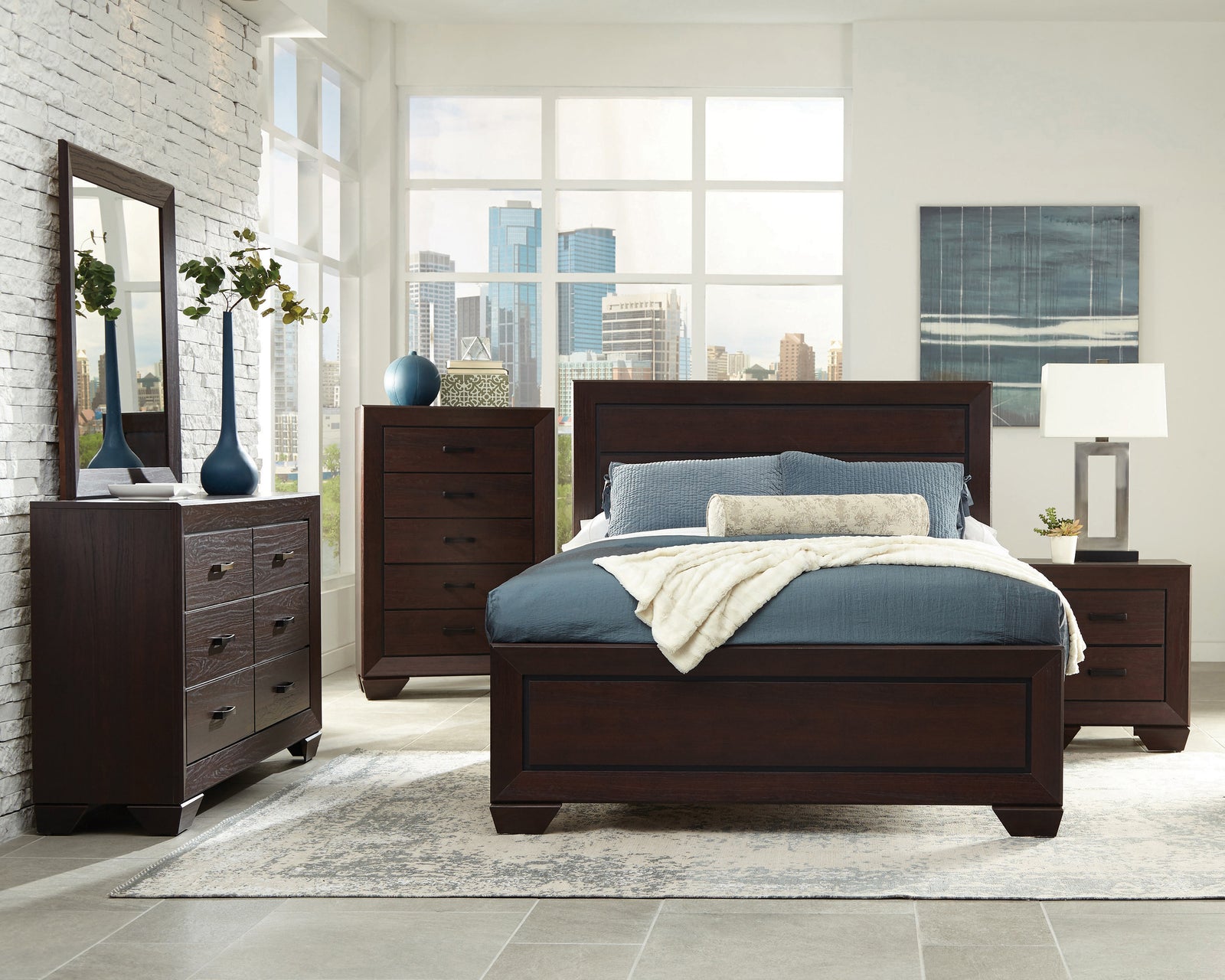 Kauffman King Storage Bed Dark Cocoa