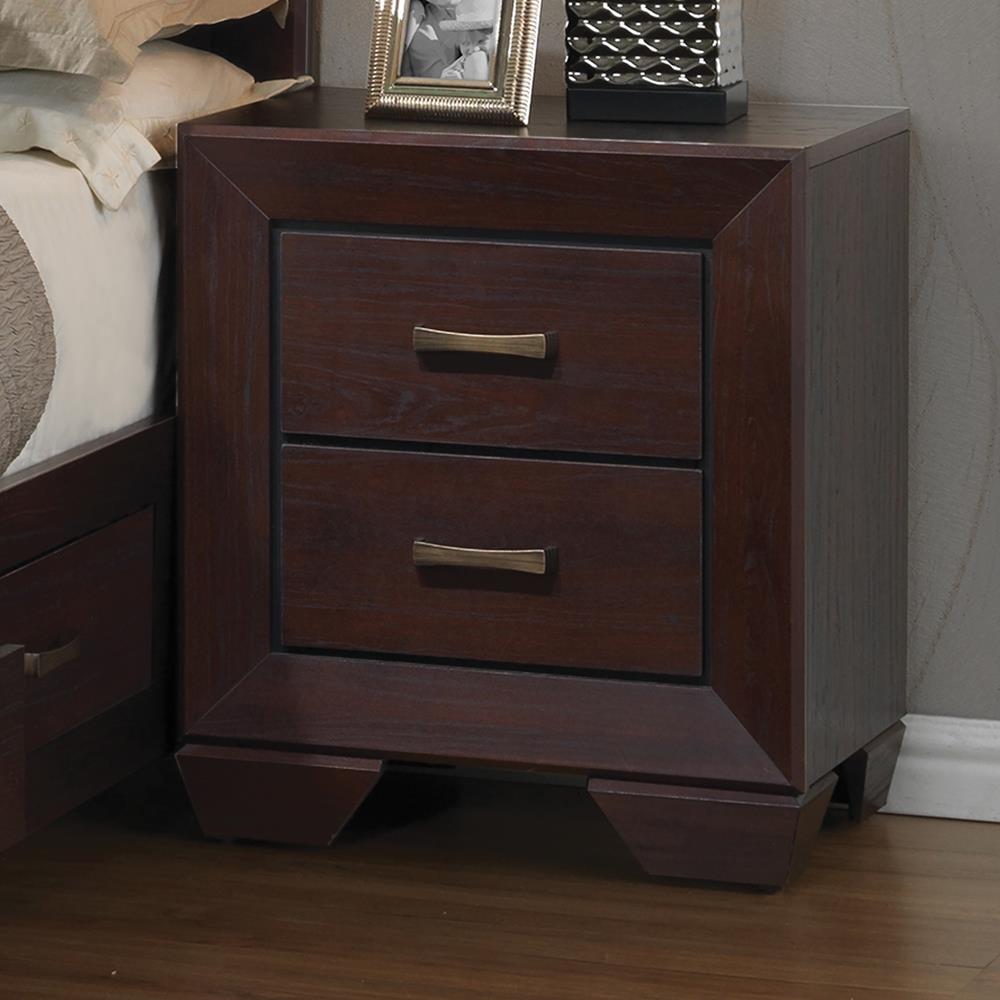 Kauffman 2 Drawer Nightstand Dark Cocoa