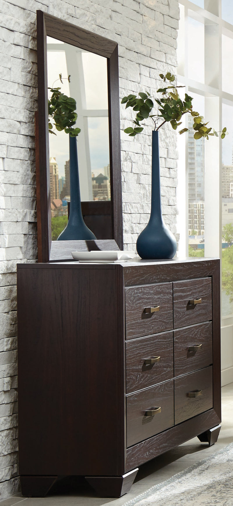 Kauffman Rectangular Mirror Dark Cocoa