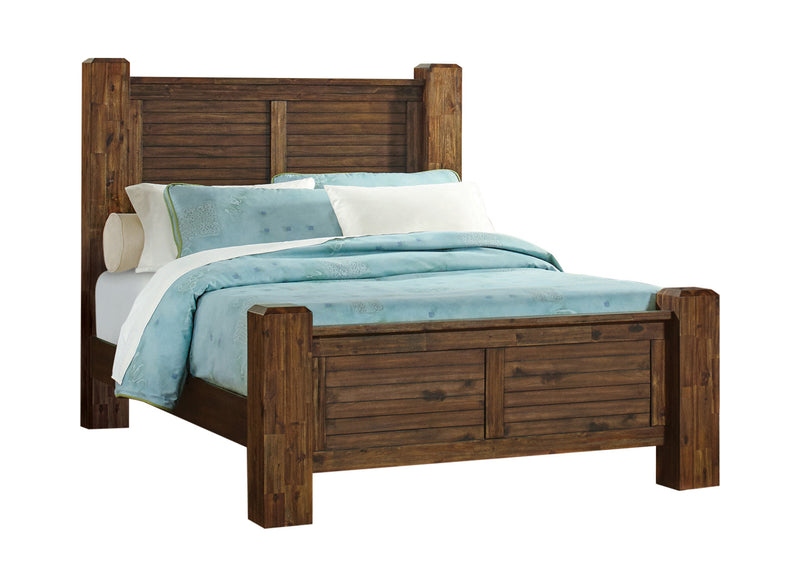 Sutter Creek King Bed With Block Posts Vintage Bourbon