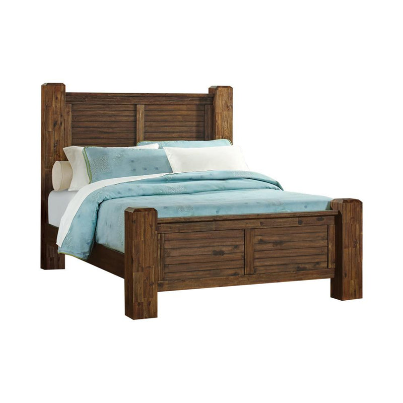 Sutter Creek King Bed With Block Posts Vintage Bourbon