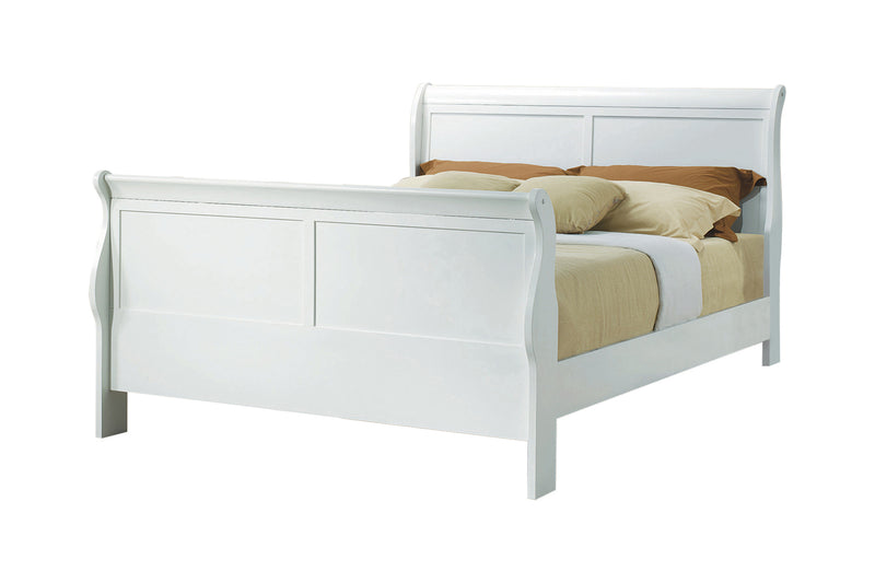 Louis Philippe Twin Sleigh Panel Bed White