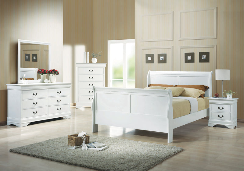 Louis Philippe 6 Drawer Dresser White