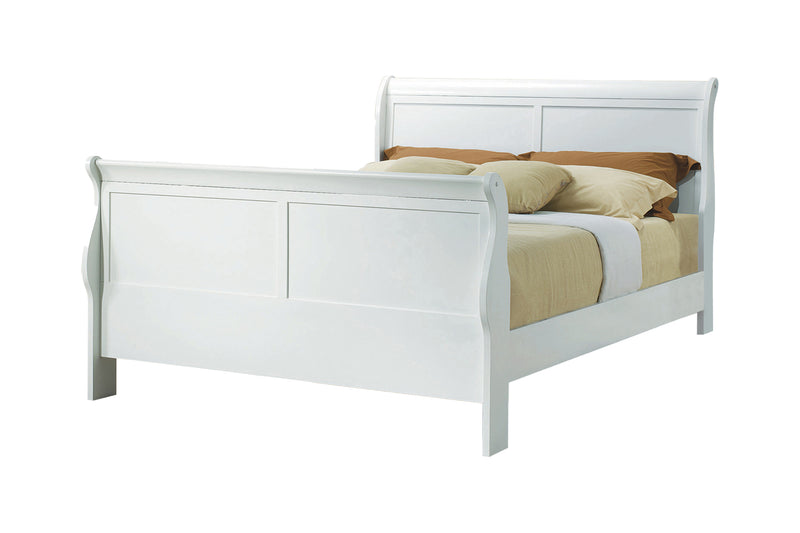 Louis Philippe King Panel Sleigh Bed Cappuccino