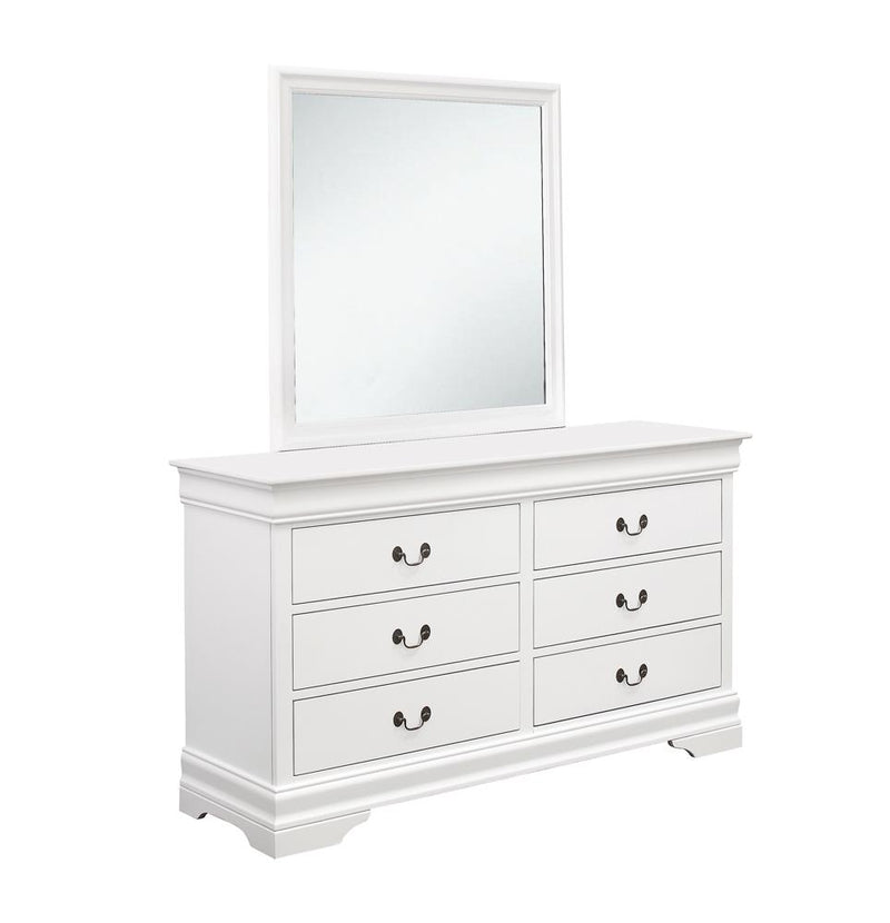 Louis Philippe 6 Drawer Dresser White